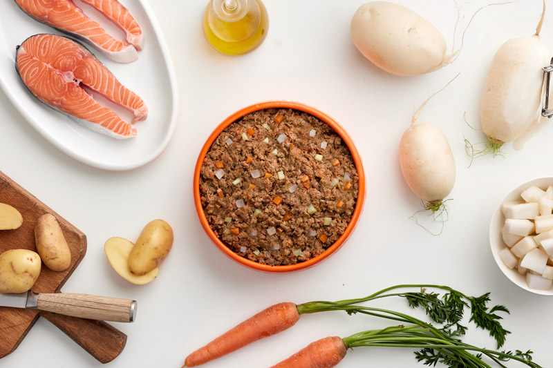 Comida natural sabor salmon